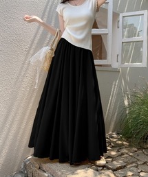 emi+（エミプラス）の「ボリュームシフォンフレアロングスカート（スカート）」