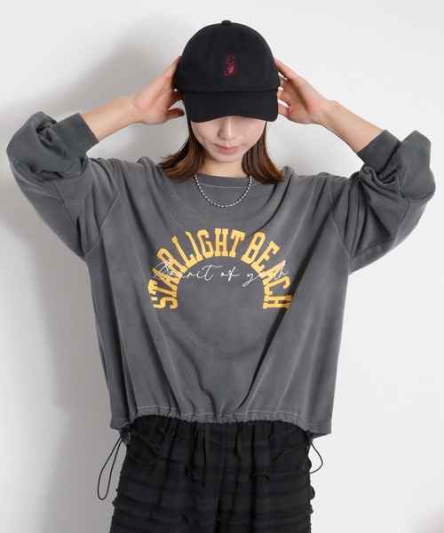 cepo(セポ)の「ミニ裏毛フェード加工スソドロストプルオーバー(Tシャツ/カットソー・レディース・オフホワイト/チャコール/ベージュ・M)」の1枚目の写真