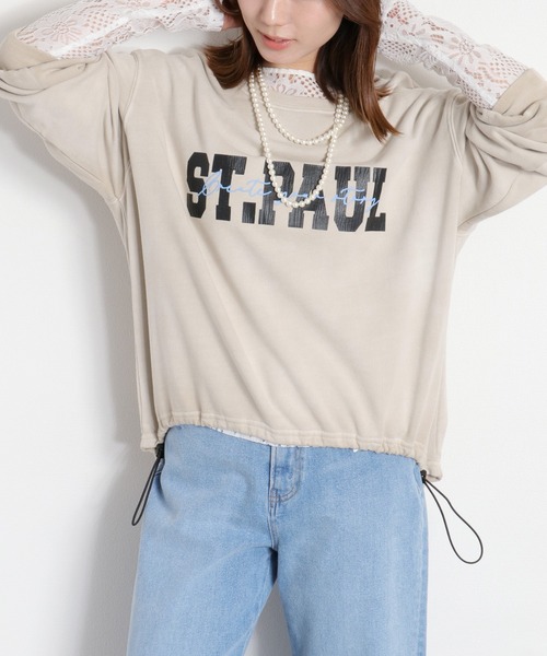 cepo(セポ)の「ミニ裏毛フェード加工スソドロストプルオーバー(Tシャツ/カットソー・レディース・オフホワイト/チャコール/ベージュ・M)」の10枚目の写真