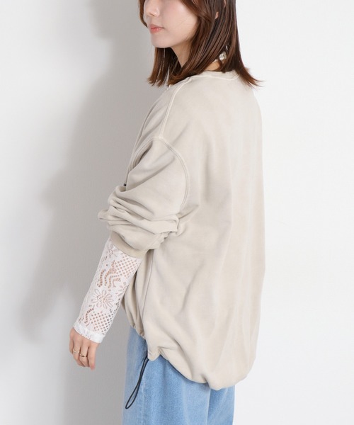 cepo(セポ)の「ミニ裏毛フェード加工スソドロストプルオーバー(Tシャツ/カットソー・レディース・オフホワイト/チャコール/ベージュ・M)」の12枚目の写真