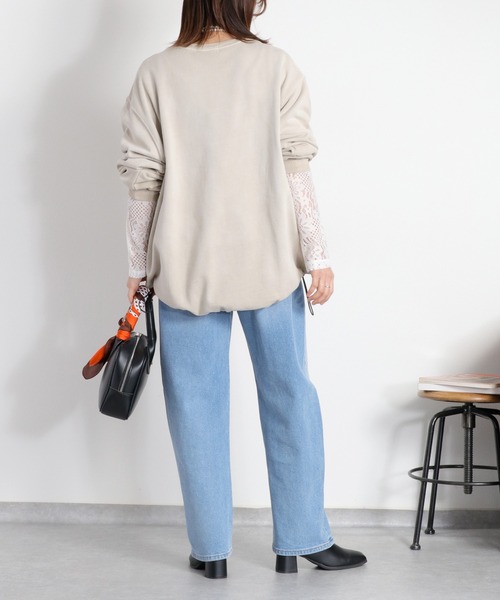 cepo(セポ)の「ミニ裏毛フェード加工スソドロストプルオーバー(Tシャツ/カットソー・レディース・オフホワイト/チャコール/ベージュ・M)」の7枚目の写真