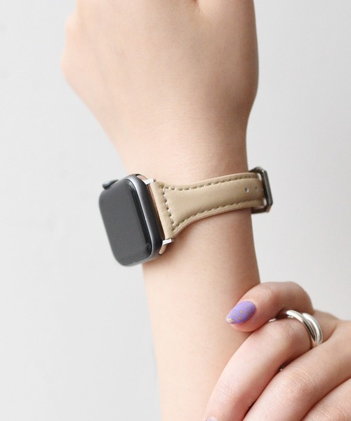 styiro(スタイロ)の「Apple Watch Band ニュアンスカラー スリムパフレザー(デジタル腕時計・レディース・ブラウン/グリーン/ブラック/ブルー/ラベンダー/ベージュ・42mm/38mm)」の1枚目の写真