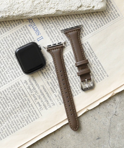 styiro(スタイロ)の「Apple Watch Band ニュアンスカラー スリムパフレザー(デジタル腕時計・レディース・ブラウン/グリーン/ブラック/ブルー/ラベンダー/ベージュ・42mm/38mm)」の3枚目の写真