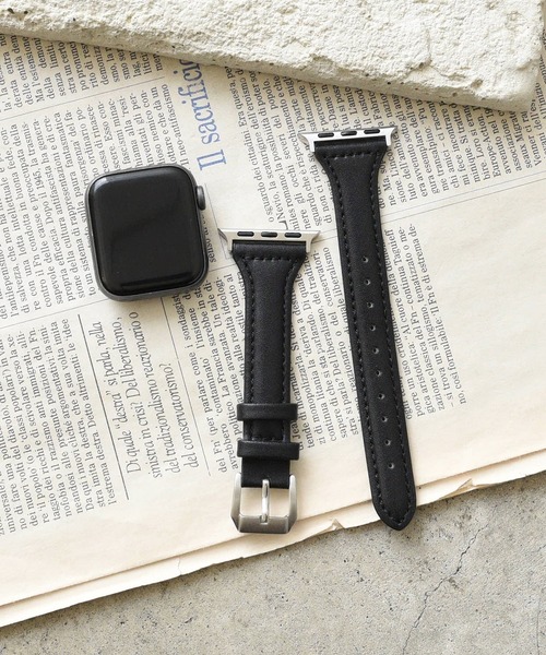 styiro(スタイロ)の「Apple Watch Band ニュアンスカラー スリムパフレザー(デジタル腕時計・レディース・ブラウン/グリーン/ブラック/ブルー/ラベンダー/ベージュ・42mm/38mm)」の2枚目の写真