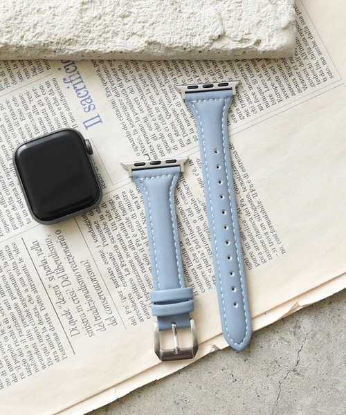 styiro(スタイロ)の「Apple Watch Band ニュアンスカラー スリムパフレザー(デジタル腕時計・レディース・ブラウン/グリーン/ブラック/ブルー/ラベンダー/ベージュ・42mm/38mm)」の9枚目の写真