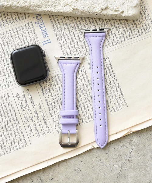 styiro(スタイロ)の「Apple Watch Band ニュアンスカラー スリムパフレザー(デジタル腕時計・レディース・ブラウン/グリーン/ブラック/ブルー/ラベンダー/ベージュ・42mm/38mm)」の10枚目の写真