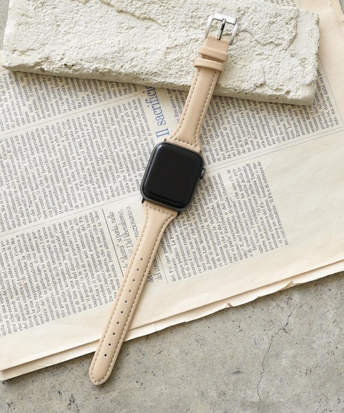 styiro(スタイロ)の「Apple Watch Band ニュアンスカラー スリムパフレザー(デジタル腕時計・レディース・ブラウン/グリーン/ブラック/ブルー/ラベンダー/ベージュ・42mm/38mm)」の7枚目の写真