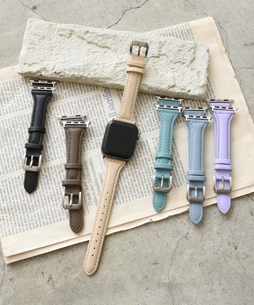 styiro(スタイロ)の「Apple Watch Band ニュアンスカラー スリムパフレザー(デジタル腕時計・レディース・ブラウン/グリーン/ブラック/ブルー/ラベンダー/ベージュ・42mm/38mm)」の21枚目の写真