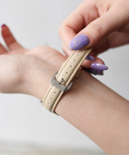 styiro(スタイロ)の「Apple Watch Band ニュアンスカラー スリムパフレザー(デジタル腕時計・レディース・ブラウン/グリーン/ブラック/ブルー/ラベンダー/ベージュ・42mm/38mm)」の22枚目の写真