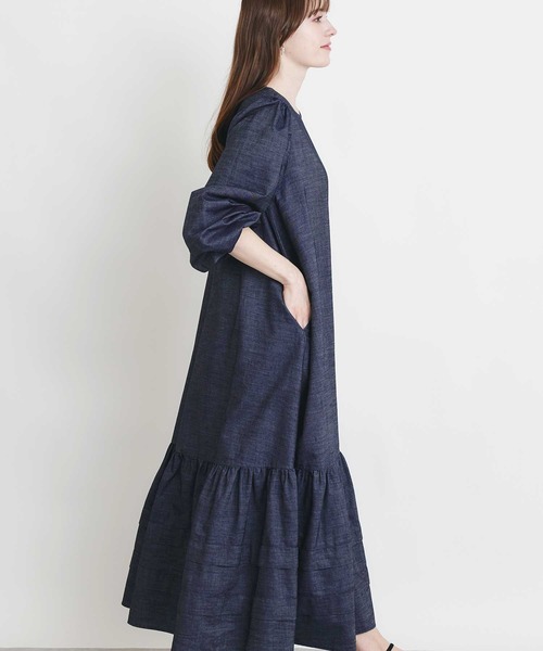 PICCIN(ピッチン)の「デニム裾ティアードワンピース(ワンピース・レディース・ライトブルー/ブルー・M)」の11枚目の写真