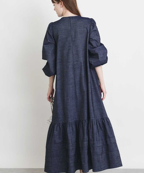 PICCIN(ピッチン)の「デニム裾ティアードワンピース(ワンピース・レディース・ライトブルー/ブルー・M)」の12枚目の写真