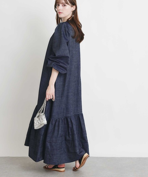 PICCIN(ピッチン)の「デニム裾ティアードワンピース(ワンピース・レディース・ライトブルー/ブルー・M)」の15枚目の写真