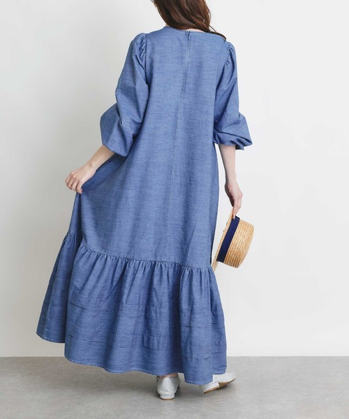 PICCIN(ピッチン)の「デニム裾ティアードワンピース(ワンピース・レディース・ライトブルー/ブルー・M)」の8枚目の写真