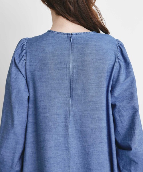 PICCIN(ピッチン)の「デニム裾ティアードワンピース(ワンピース・レディース・ライトブルー/ブルー・M)」の17枚目の写真