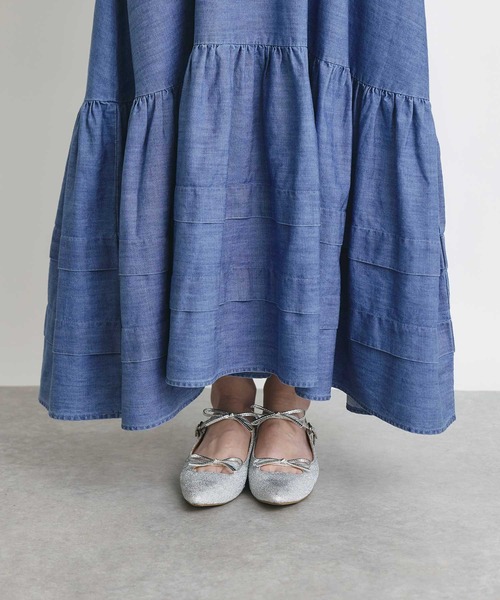 PICCIN(ピッチン)の「デニム裾ティアードワンピース(ワンピース・レディース・ライトブルー/ブルー・M)」の19枚目の写真