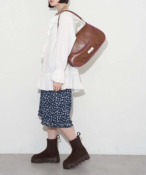 GRAIN（グレイン）の「【GRAIN/グレイン】ヴィンテージシンプル配色フラップバッグ（トートバッグ・レディース・イエロー/ブラウン/ブルー・FREE）」の8枚目の写真