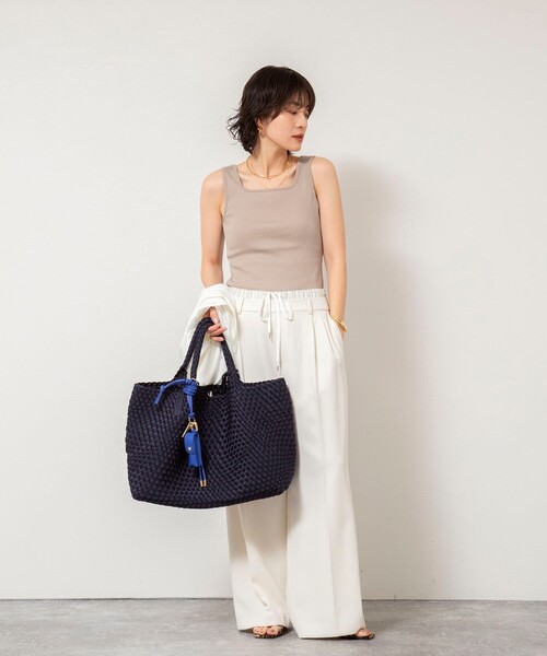 NOLLEY’S Sophi（ノーリーズソフィ）の「2WAYベアテレコタンクトプ（タンクトップ・レディース・ホワイト/ブラック/グレイッシュベージュ・FREE）」の7枚目の写真