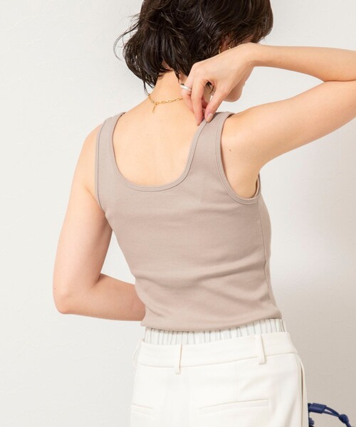 NOLLEY’S Sophi（ノーリーズソフィ）の「2WAYベアテレコタンクトプ（タンクトップ・レディース・ホワイト/ブラック/グレイッシュベージュ・FREE）」の10枚目の写真