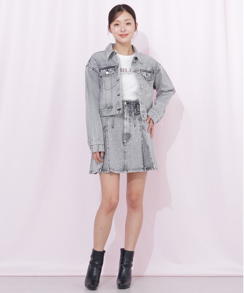 JILL by JILL STUART(ジルバイジルスチュアート)の「構築パネルデニムミニスカート(スカート・レディース・ブルー/グレー・MEDIUM/SMALL)」の11枚目の写真