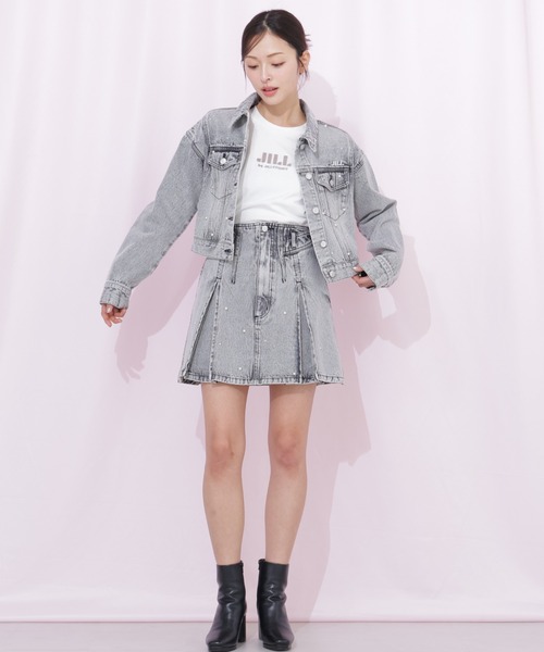 JILL by JILL STUART(ジルバイジルスチュアート)の「構築パネルデニムミニスカート(スカート・レディース・ブルー/グレー・MEDIUM/SMALL)」の7枚目の写真