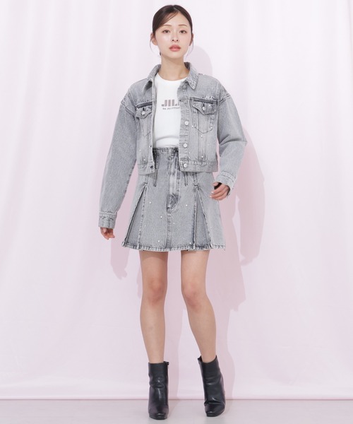 JILL by JILL STUART(ジルバイジルスチュアート)の「構築パネルデニムミニスカート(スカート・レディース・ブルー/グレー・MEDIUM/SMALL)」の10枚目の写真