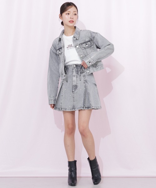 JILL by JILL STUART(ジルバイジルスチュアート)の「構築パネルデニムミニスカート(スカート・レディース・ブルー/グレー・MEDIUM/SMALL)」の8枚目の写真