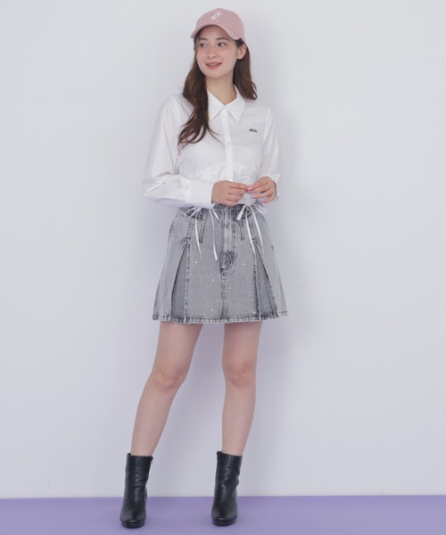 JILL by JILL STUART(ジルバイジルスチュアート)の「構築パネルデニムミニスカート(スカート・レディース・ブルー/グレー・MEDIUM/SMALL)」の12枚目の写真