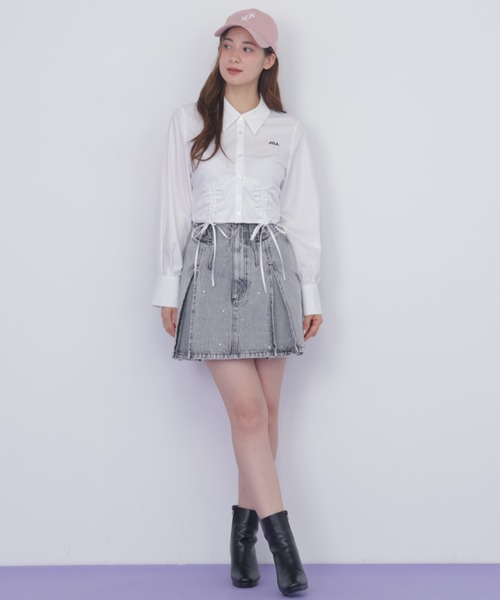 JILL by JILL STUART(ジルバイジルスチュアート)の「構築パネルデニムミニスカート(スカート・レディース・ブルー/グレー・MEDIUM/SMALL)」の13枚目の写真