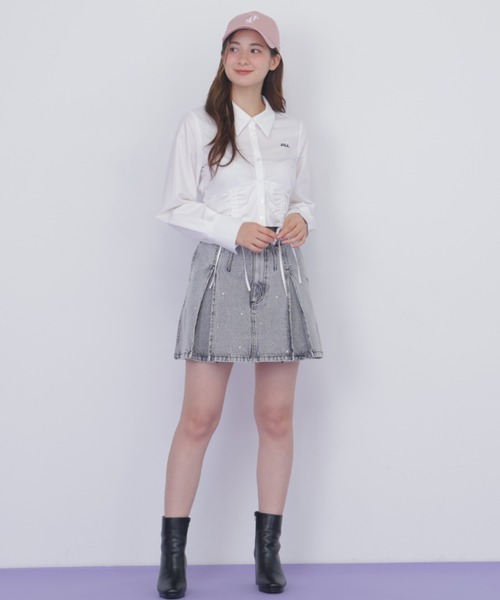 JILL by JILL STUART(ジルバイジルスチュアート)の「構築パネルデニムミニスカート(スカート・レディース・ブルー/グレー・MEDIUM/SMALL)」の14枚目の写真
