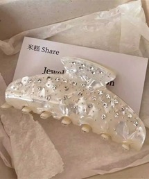 Vini（ヴィニ）の「マーブル ラインストーン ヘアクリップ / バンスクリップ（バレッタ/ヘアクリップ）」