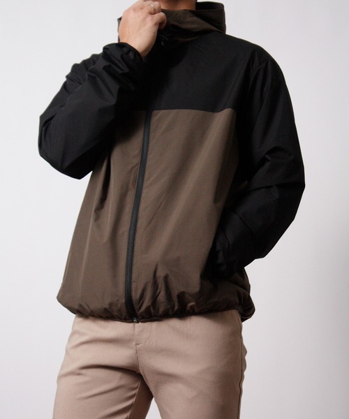 NYLAUS(ナイラス)の「【Nylaus】撥水/防風/防花粉/ストレッチ 裏メッシュジップパーカー マウンテンパーカー フルジップパーカー(パーカー・メンズ・杢グレー/カーキ/ブラック×グレー/ブラック×カーキ/ブラック・L/M)」の3枚目の写真