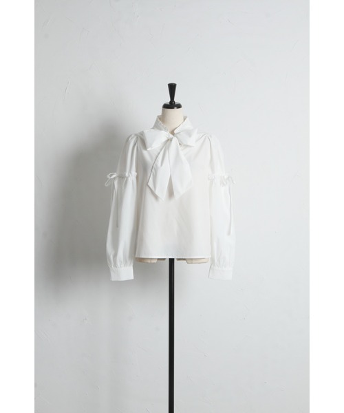 tocco closet(トッコ クローゼット)の「プチフリル&リボン付きブラウス(シャツ/ブラウス・レディース・ベージュ/オフホワイト・M)」の18枚目の写真