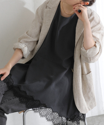 【洗える】CHIGNON/シニヨン ヘムレースサテンタンク
