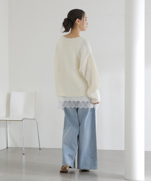 La TOTALITE（ラトータリテ）の「【洗える】CHIGNON/シニヨン ヘムレースサテンタンク（シャツ/ブラウス・レディース・ブラック/ホワイト・FREE）」の10枚目の写真
