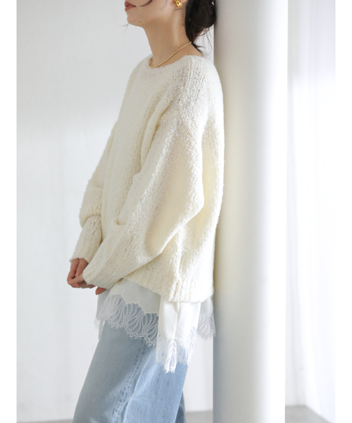 La TOTALITE（ラトータリテ）の「【洗える】CHIGNON/シニヨン ヘムレースサテンタンク（シャツ/ブラウス・レディース・ブラック/ホワイト・FREE）」の12枚目の写真