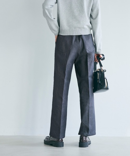 coca（coca）（コカ）の「デニムライクワイドパンツ（スラックス・レディース・ブラック/ブルー・S/M/L）」の6枚目の写真