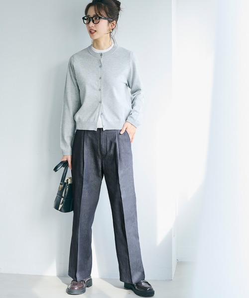 coca（coca）（コカ）の「デニムライクワイドパンツ（スラックス・レディース・ブラック/ブルー・S/M/L）」の7枚目の写真