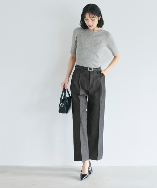 coca（coca）（コカ）の「デニムライクワイドパンツ（スラックス・レディース・ブラック/ブルー・S/M/L）」の8枚目の写真