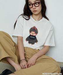 PUBLUX/パブリュクス モンチッチ 異素材ドッキング Tシャツ 限定展開