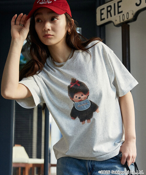PUBLUX（パブリュクス）の「PUBLUX/パブリュクス モンチッチ 異素材ドッキング Tシャツ　限定展開（Tシャツ/カットソー・レディース・ライトグレー/チャコールグレー/ネイビー/オフホワイト・ﾌﾘ-）」の19枚目の写真