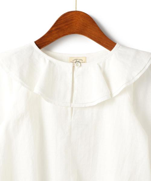 green label relaxing（グリーンレーベルリラクシング）の「フリルブラウス ドビー7分丈◆（シャツ/ブラウス・キッズ・ホワイト・105/125/115）」の6枚目の写真