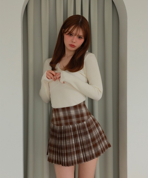 lace gather lara knit tops/レースギャザーララニットトップス（ニット/セーター）｜M DOLLY（エムドリー）のファッション通販 - ZOZOTOWN