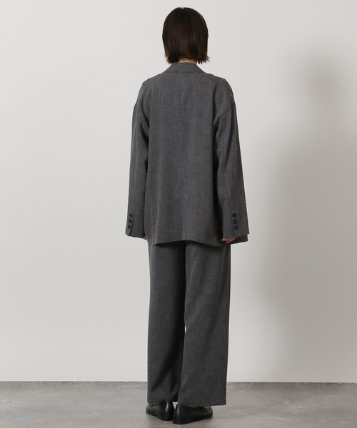 LAKOLE（ラコレ）の「リネンタッチダブルジャケット / 654319（テーラードジャケット・レディース・ライトベージュ/スミクロ/ライトブラウン・LARGE/MEDIUM）」の6枚目の写真