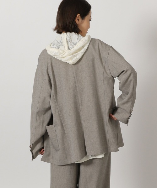 LAKOLE（ラコレ）の「リネンタッチダブルジャケット / 654319（テーラードジャケット・レディース・ライトベージュ/スミクロ/ライトブラウン・LARGE/MEDIUM）」の20枚目の写真