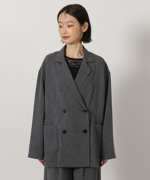 LAKOLE（ラコレ）の「リネンタッチダブルジャケット / 654319（テーラードジャケット・レディース・ライトベージュ/スミクロ/ライトブラウン・LARGE/MEDIUM）」の21枚目の写真