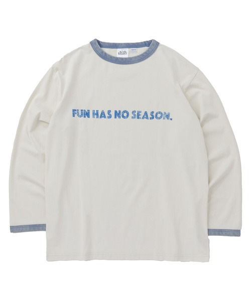 KAVU（カブー）の「KAVU/カブー Phrase LS R-Tee  Fun/フレーズ ロングスリーブ リンガー Tシャツ ファン（Tシャツ/カットソー・メンズ・ブラック/アイボリー/ブルー・MEDIUM/X-LARGE/LARGE）」の2枚目の写真