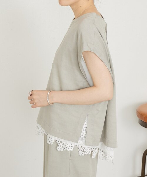 BEARDSLEY（ビアズリー）の「裾レースフレンチカットソー（Tシャツ