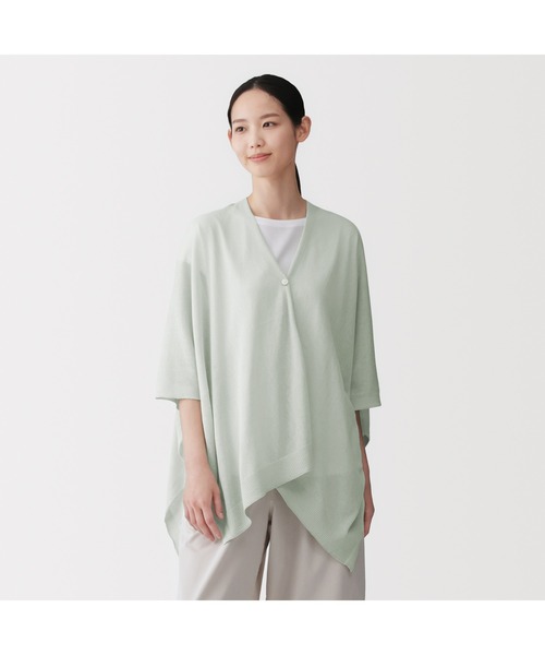 無印良品（ムジルシリョウヒン）の「ＵＶカット強撚コットンボレロ　ボタン付き（カーディガン/ボレロ・レディース・ライトイエロー/ライトグリーン/ブラウン系/ホワイト/グレー/ブラック・FREE）」の5枚目の写真