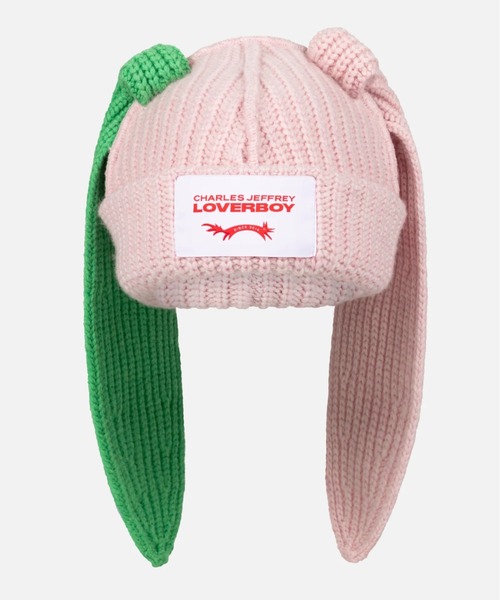 Charles Jeffrey Loverboy(チャールズジェフリーラバーボーイ)の「Charles Jeffrey LOVERBOY/チャールズジェフリーラバーボーイ/CHUNKY RABBIT BEANIE(ニットキャップ/ビーニー・メンズ・ブラック/イエロー/ピンク/ブルー・F)」の4枚目の写真