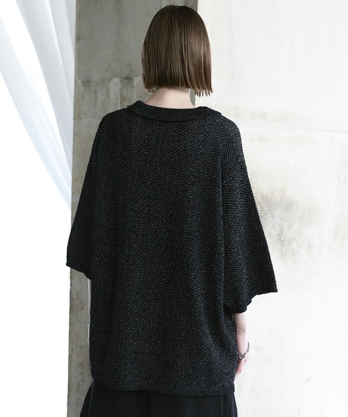 remer（リメール）の「ミックスツイストドライニットポロシャツ / mix twist dry knit polo shirt（ポロシャツ・メンズ・ライトグレー/ブラック/モカ・X-SMALL/LARGE/MEDIUM/SMALL）」の8枚目の写真